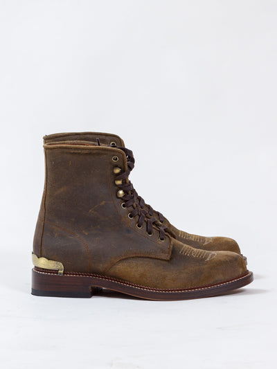 Bright Shoemakers, Western Lace Boot, Mole Rough-Out